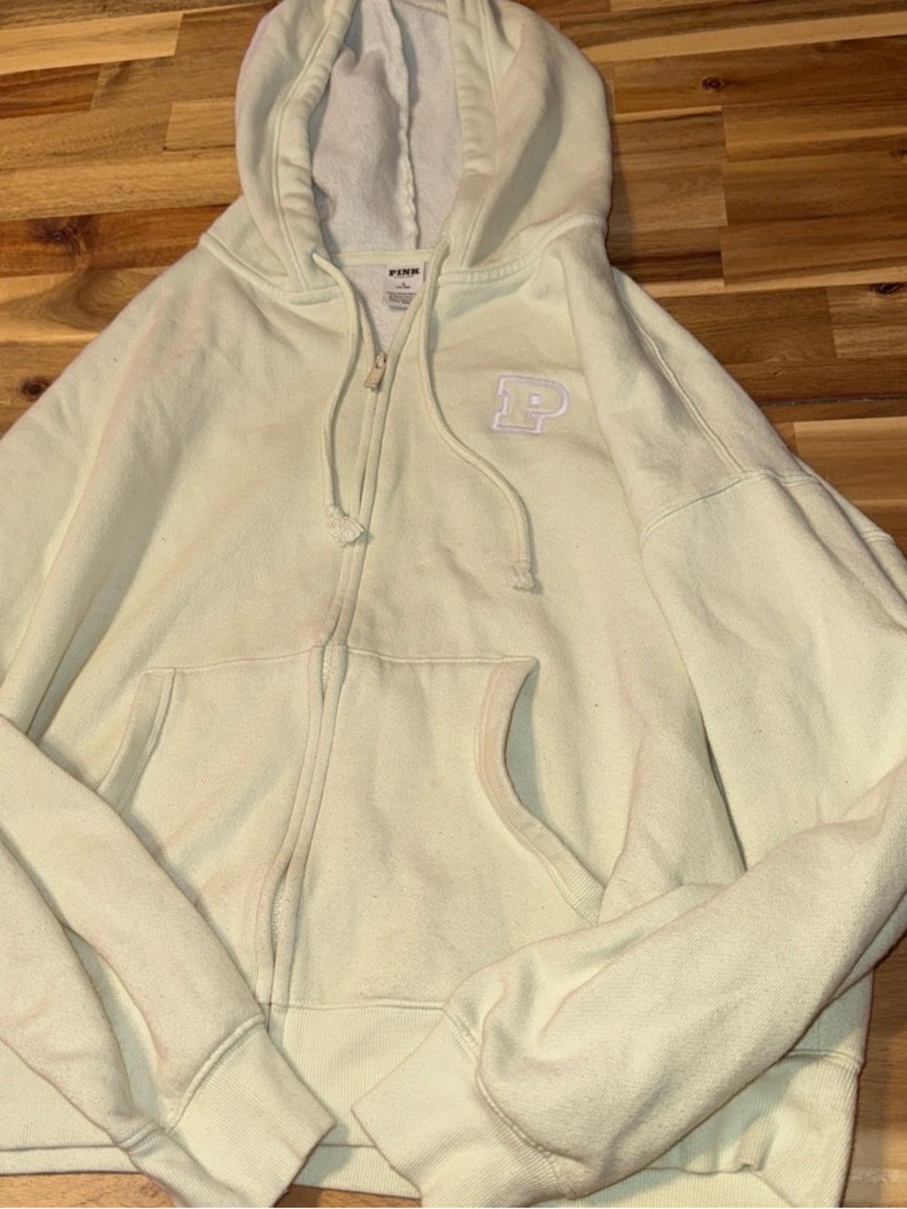 PINK Victoria's Secret Light lime green Full-Zip Hoodie